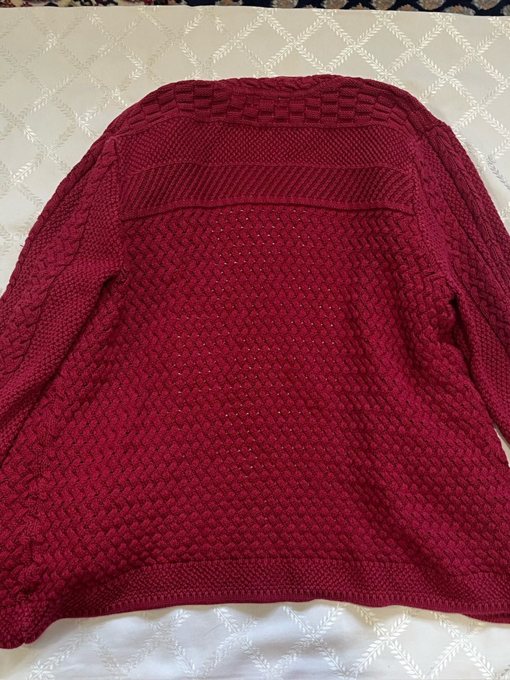 L.L. Bean Women's Cable Knit Crewneck Sweater - Wine